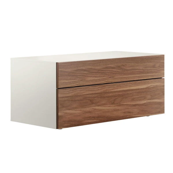 Now! Vision By Hülsta Lowboard 2,5R 2 Schubladen 44,8x105,7x52 - Lack-weiß/Kernnussbaum 3 Now! Vision By Hülsta Lowboard 2,5R 2 Schubladen 44,8x105,7x52 - Lack-weiß/Kernnussbaum