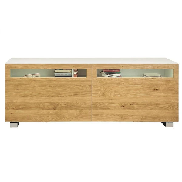 Now! Vision By Hülsta Sideboard 4R 2 Schiebetüren 70,4x211,3x52 - Lack-weiß /Natureiche 2 Now! Vision By Hülsta Sideboard 4R 2 Schiebetüren 70,4x211,3x52 - Lack-weiß /Natureiche