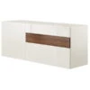 Now! Vision By Hülsta Sideboard 4R 3 Schubladen 70,4x176,1x52 - Lack-weiß/Kernnussbaum -Hülsta 14271 huelsta now vision 151071f3 sideboard 1 tuer 2 schubladen 1 klappe 2