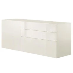 Now! Vision By Hülsta Sideboard 4R 3 Schubladen 70,4x176,1x52 - Lack-weiß/Hochglanz-weiß