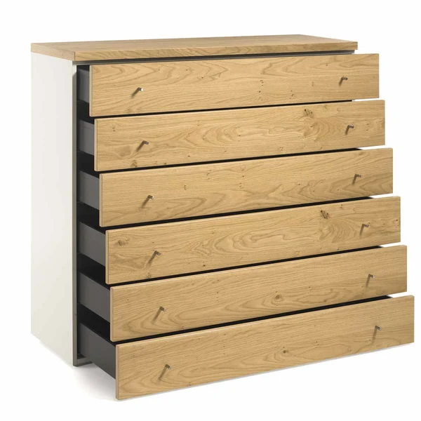 Now! Time By Hülsta Baukasten 6R 6 Schubladen 112,2x120x40 Lack-weiß/Natureiche 4 Now! Time By Hülsta Baukasten 6R 6 Schubladen 112,2x120x40 Lack-weiß/Natureiche – Bild 2