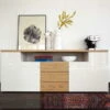 Now! Time By Hülsta Sideboard 73,7x190x45 Lack-weiß/Natureiche/Hochglanz-weiß -Hülsta 4330 huelsta now time 104545f3 2
