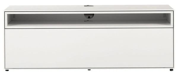 Now! By Hülsta Easy Media-Lowboard Lack-reinweiß 1 Offenes Fach, 1 Klappe