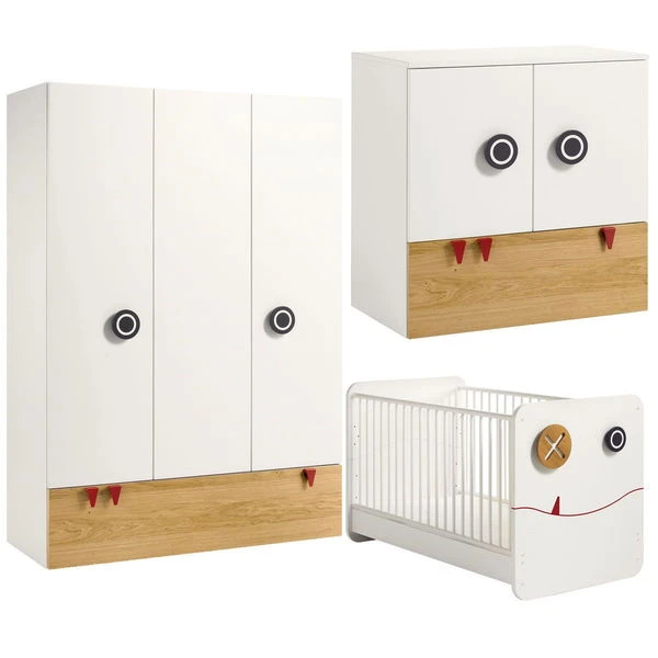 Hülsta Now! Minimo Kinderzimmer 3türig Weiß/natur Inkl. Wickelkommode & Wickelauflage 3 Hülsta Now! Minimo Kinderzimmer 3türig Weiß/natur Inkl. Wickelkommode & Wickelauflage