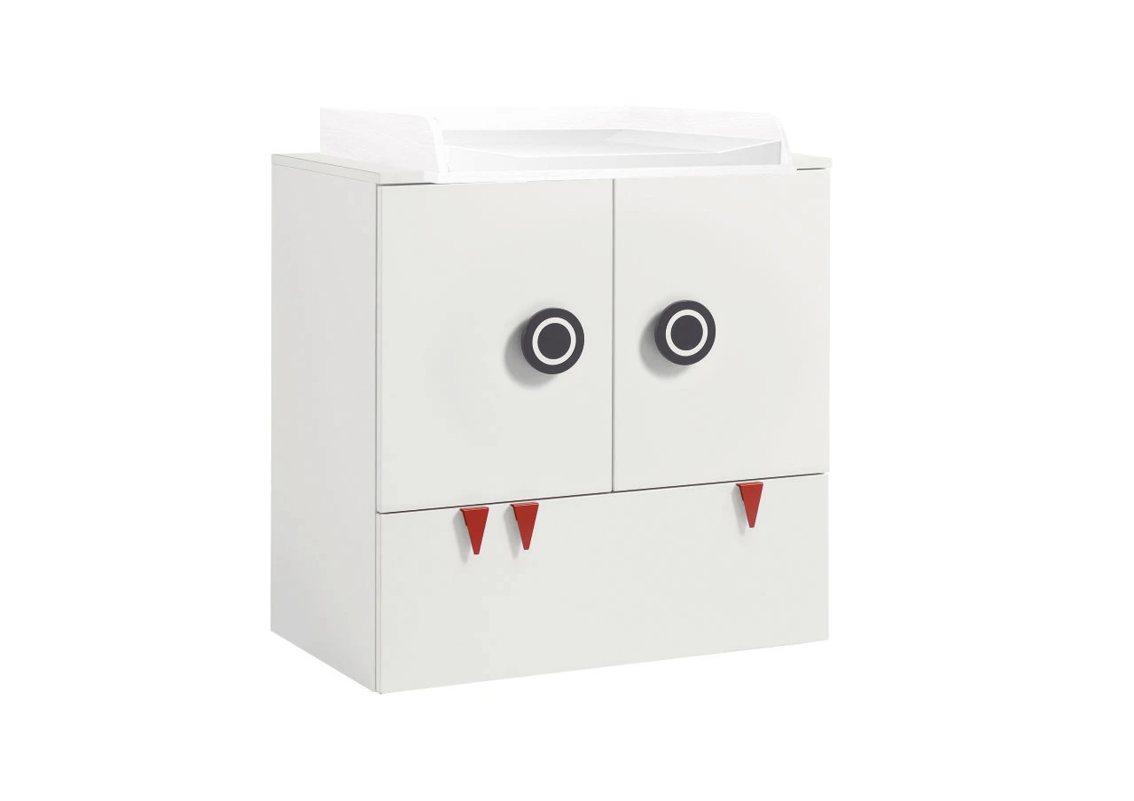 Now! Minimo Wickelkommode Mit Schublade Inkl. Wickelauflage & Unterstellregale Weiß