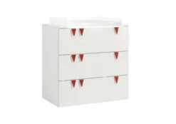 Now! Minimo Wickelkommode Mit 3 Schubladen Inkl. Wickelauflage & Unterstellregale Weiß