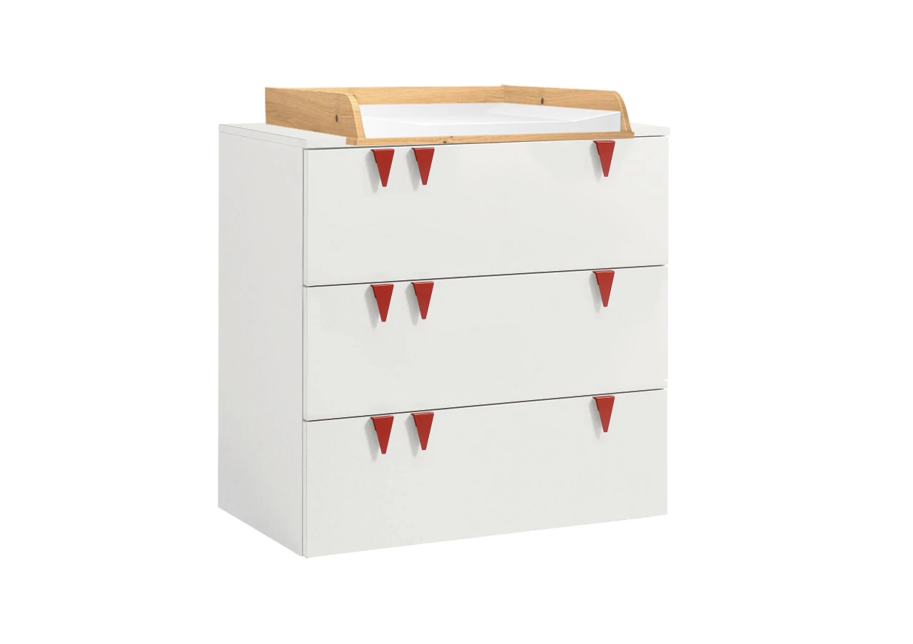 Now! Minimo Wickelkommode Mit 3 Schubladen Inkl. Wickelauflage & Unterstellregale Weiß 4 Now! Minimo Wickelkommode Mit 3 Schubladen Inkl. Wickelauflage & Unterstellregale Weiß – Bild 2