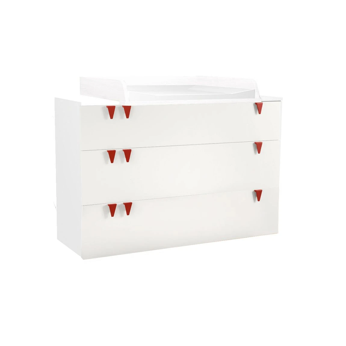 Now! Minimo Wickelkommode Breit Mit 3 Schubladen Inkl. Wickelaufsatz Und Unterstellregale Weiß