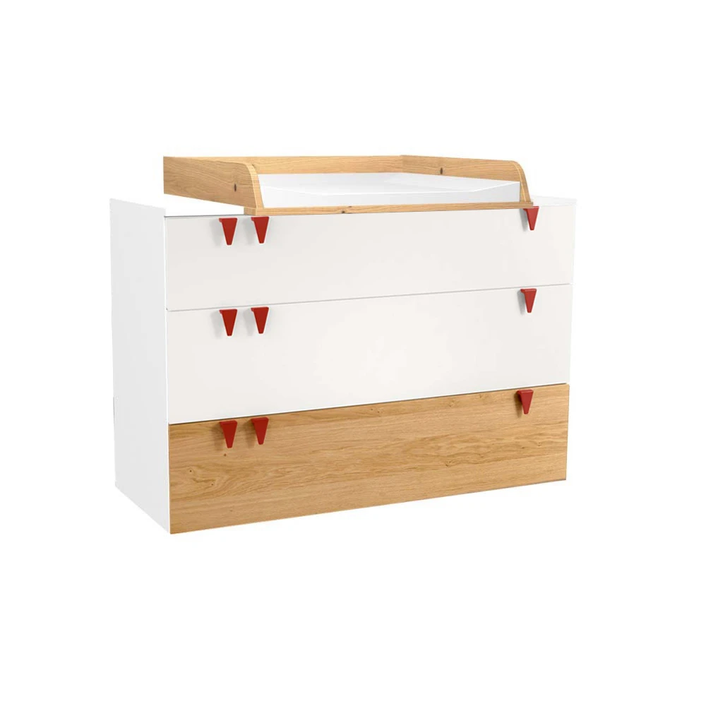 Now! Minimo Wickelkommode Breit Mit 3 Schubladen Inkl. Wickelaufsatz Und Unterstellregale Weiß / Natureiche 4 Now! Minimo Wickelkommode Breit Mit 3 Schubladen Inkl. Wickelaufsatz Und Unterstellregale Weiß / Natureiche – Bild 2