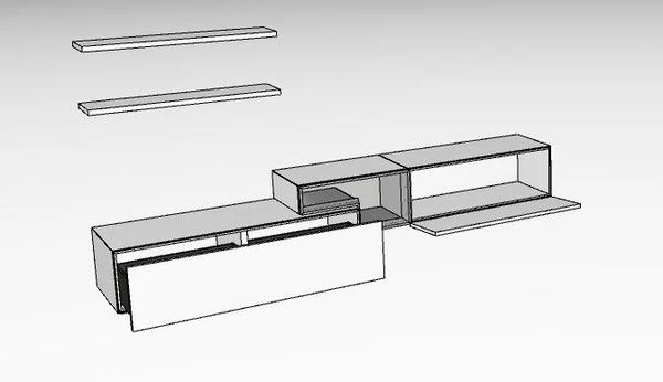 Hülsta Tetrim Wohnwand 6 - Lack-Ausführung Lowboards & Wandsteckborde 4 Hülsta Tetrim Wohnwand 6 - Lack-Ausführung Lowboards & Wandsteckborde – Bild 2