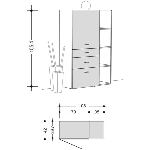 Now! No.14 By Hülsta Kombination 13 155x105x42 Lack-weiß/taubenblau/Hochglanz-weiß 4 Now! No.14 By Hülsta Kombination 13 155x105x42 Lack-weiß/taubenblau/Hochglanz-weiß – Bild 2