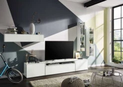 Now! By Hülsta Easy Wohnwand Lack-reinweiß 186x372x45 6-teilig