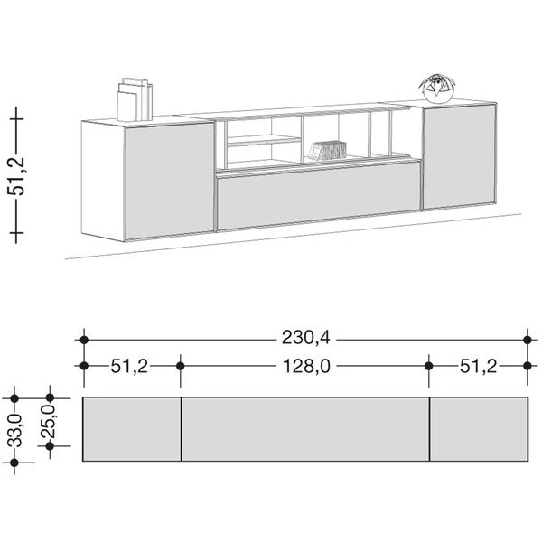 Now! By Hülsta Easy Wohnwand Reinweiß 72x230x33 4-teilig 4 Now! By Hülsta Easy Wohnwand Reinweiß 72x230x33 4-teilig – Bild 2