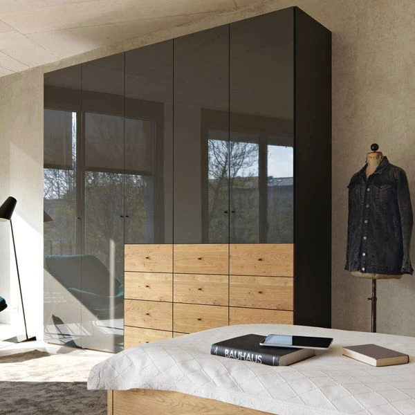 Now! Wardrobes By Hülsta Kombination 11 225,4x252x59 Cm | Lack-grau/Natureiche/Hochglanz 3 Now! Wardrobes By Hülsta Kombination 11 225,4x252x59 Cm | Lack-grau/Natureiche/Hochglanz
