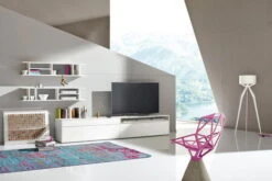 Now! By Hülsta Easy Wohnwand Lack-reinweiß 162x334x45 4-teilig