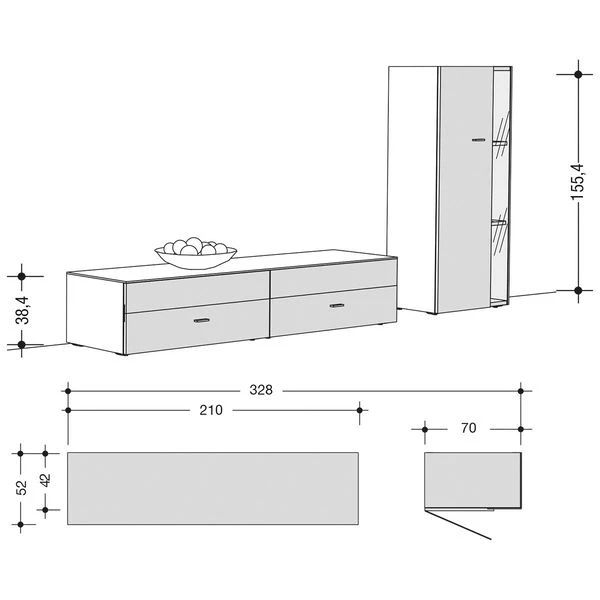Now! No.14 By Hülsta Kombination 9 155x328x52 Kernnussbaum/Lack-weiß/Lack-Hochglanz-weiß 4 Now! No.14 By Hülsta Kombination 9 155x328x52 Kernnussbaum/Lack-weiß/Lack-Hochglanz-weiß – Bild 2