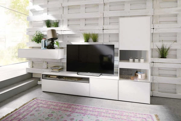 Now! By Hülsta Easy Wohnwand Lack-hellgrau 181x350x45 4-teilig 3 Now! By Hülsta Easy Wohnwand Lack-hellgrau 181x350x45 4-teilig