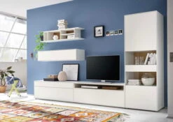 Now! By Hülsta Easy Wohnwand Lack-reinweiß 181x320x45 Mit Media-Lowboard - 5-teilig