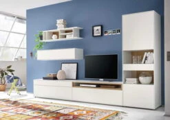 Now! By Hülsta Easy Wohnwand Natureiche 181x320x45 Mit Media-Lowboard - 5-teilig