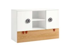 Now! Minimo Wickelkommode Ink. Wickelaufsatz & Unterstellregale Weiß / Natureiche -Hülsta NBA155106 1