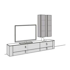 Hülsta Gentis Wohnwand 3 - Akzent Naturstamm - Breite 316,8 Cm -Hülsta gentis 3 strich