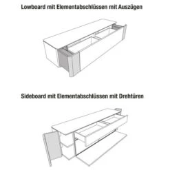 Hülsta Gentis Wohnwand 2 - Akzent Naturstamm - Breite 440 Cm -Hülsta gentis elementabschluss 4
