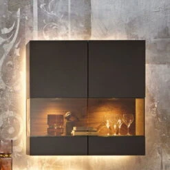 Hülsta Gentis Wohnwand 4 - Akzent Naturstamm - Breite 316,8 Cm -Hülsta gentis haengevitrine 1