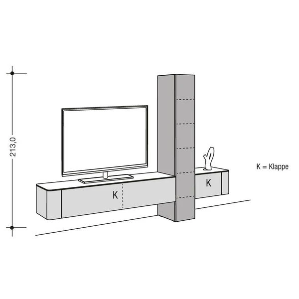 Hülsta Gentis Wohnwand 1 - Akzent Lack - Breite 299,2 Cm 3 Hülsta Gentis Wohnwand 1 - Akzent Lack - Breite 299,2 Cm
