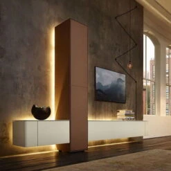 Hülsta Gentis Wohnwand 1 - Akzent Leder - Breite 299,2 Cm -Hülsta huelsta gentis leder 1