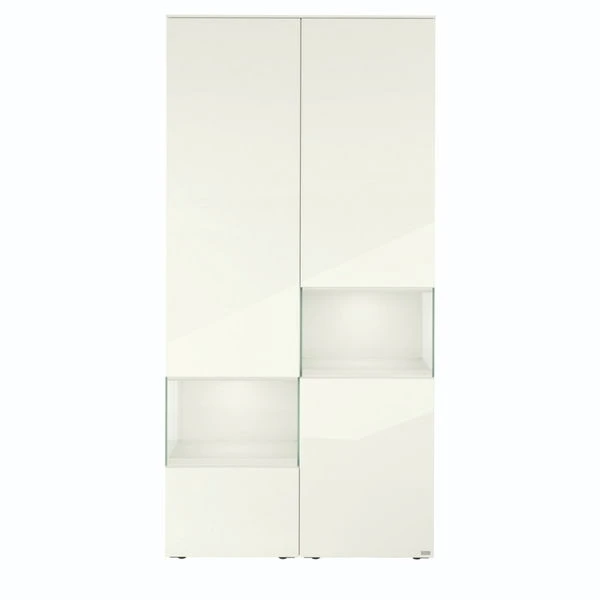 Hülsta Neo Wohnwand Vitrine 1 Schubkasten Und 3 Türen Hochglanzlack Weiß 5 Hülsta Neo Wohnwand Vitrine 1 Schubkasten Und 3 Türen Hochglanzlack Weiß – Bild 3