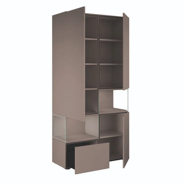 Hülsta Neo Wohnwand Vitrine 1 Schubkasten Und 3 Türen Lack Grau 4 Hülsta Neo Wohnwand Vitrine 1 Schubkasten Und 3 Türen Lack Grau – Bild 2