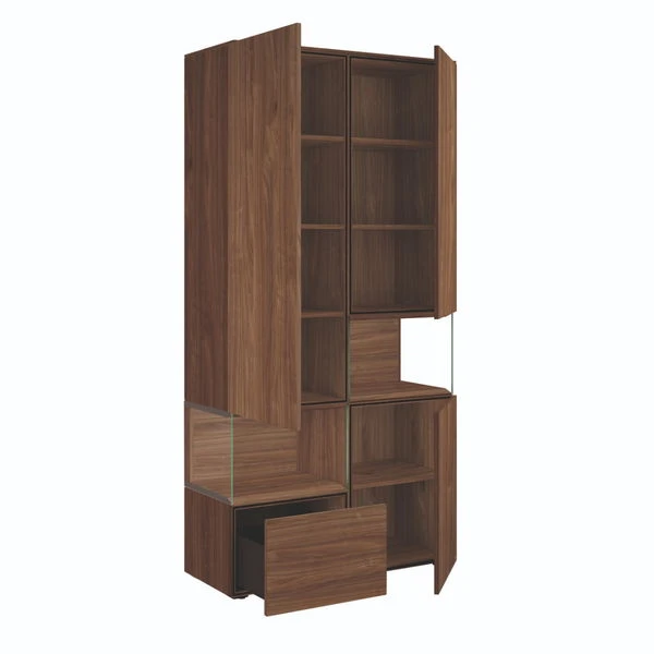 Hülsta Neo Wohnwand Vitrine 1 Schubkasten Und 3 Türen Kernnussbaum 4 Hülsta Neo Wohnwand Vitrine 1 Schubkasten Und 3 Türen Kernnussbaum – Bild 2