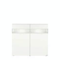 Hülsta Neo Highboard 2 Schubkästen Und 2 Türen Lack Reinweiß -Hülsta huelsta neo 134483f4