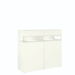 Hülsta Neo Highboard 2 Schubkästen Und 2 Türen Lack Weiß