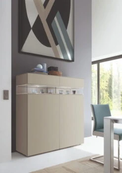Hülsta Neo Highboard 2 Schubkästen Und 2 Türen Lack Seidengrau -Hülsta huelsta neo 134520f3