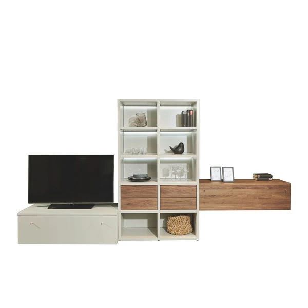 Now! Time By Hülsta Kombination 6 343,1x181,2x52 Kernnussbaum/Lack-seidengrau 3 Now! Time By Hülsta Kombination 6 343,1x181,2x52 Kernnussbaum/Lack-seidengrau