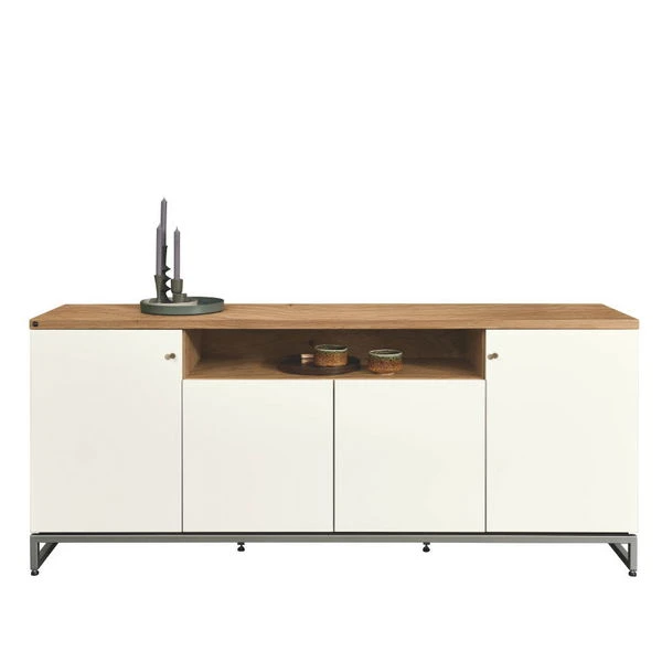 Now! Time By Hülsta Sideboard Mit Falttüren Natureiche/Lack-weiß, Metallgestell 4 Now! Time By Hülsta Sideboard Mit Falttüren Natureiche/Lack-weiß, Metallgestell – Bild 2