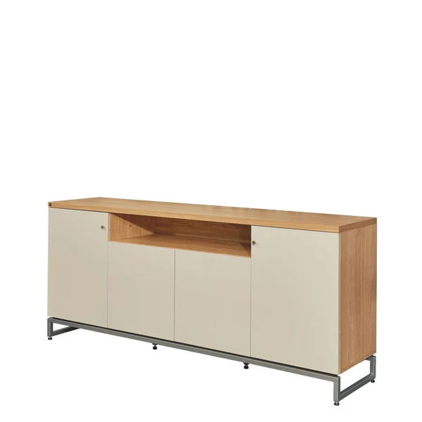 Now! Time By Hülsta Sideboard Mit Falttüren Natureiche/Lack-seidengrau, Metallgestell 3 Now! Time By Hülsta Sideboard Mit Falttüren Natureiche/Lack-seidengrau, Metallgestell