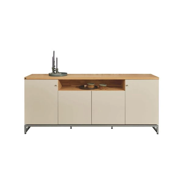 Now! Time By Hülsta Sideboard Mit Falttüren Natureiche/Lack-seidengrau, Metallgestell 4 Now! Time By Hülsta Sideboard Mit Falttüren Natureiche/Lack-seidengrau, Metallgestell – Bild 2