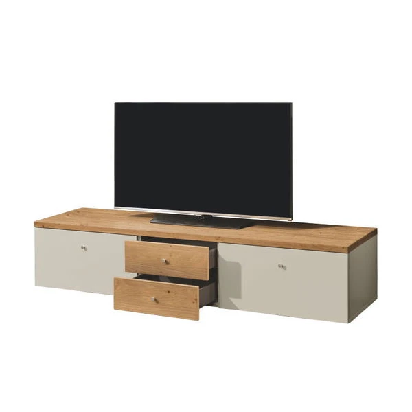 Now! Time By Hülsta Lowboard Schubladen/Klappen Natureiche/Lack-seidengrau 3 Now! Time By Hülsta Lowboard Schubladen/Klappen Natureiche/Lack-seidengrau