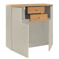 Now! Time By Hülsta Highboard 2 Winkeltüren Natureiche/Lack-seidengrau -Hülsta huelsta now time ntw14566 1041319f4