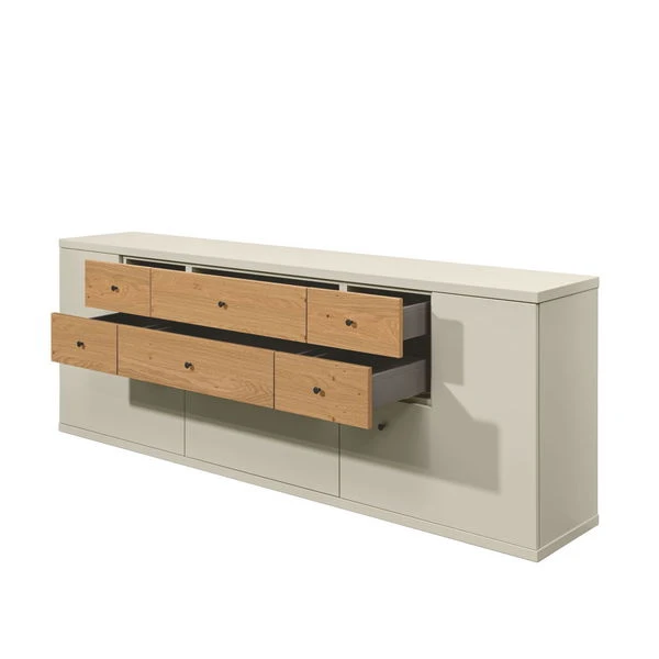 Now! Time By Hülsta Sideboard Mit Winkeltüren Natureiche/Lack-seidengrau 3 Now! Time By Hülsta Sideboard Mit Winkeltüren Natureiche/Lack-seidengrau