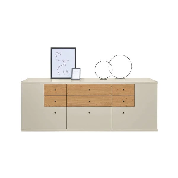 Now! Time By Hülsta Sideboard Mit Winkeltüren Natureiche/Lack-seidengrau 4 Now! Time By Hülsta Sideboard Mit Winkeltüren Natureiche/Lack-seidengrau – Bild 2