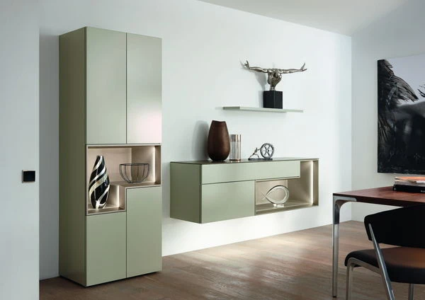 Hülsta Tetrim Wohnwand 3-teilig Lack Seidengrau 3 Hülsta Tetrim Wohnwand 3-teilig Lack Seidengrau