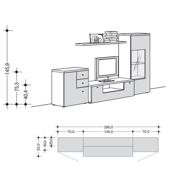 Now Time By Hülsta Kombination 16 145,9x280,0x52,0 Natureiche/Lack-Hochglanz-weiß 4 Now Time By Hülsta Kombination 16 145,9x280,0x52,0 Natureiche/Lack-Hochglanz-weiß – Bild 2