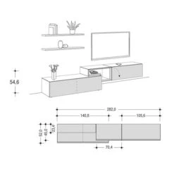 Hülsta Tetrim Wohnwand 6 - Lack-Ausführung Lowboards & Wandsteckborde 10 Hülsta Tetrim Wohnwand 6 - Lack-Ausführung Lowboards & Wandsteckborde -Hülsta tetrim 6 strich