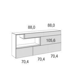 Hülsta Tetrim Sideboard 5R - Natureiche Mit Keramik-Abdeckplatte